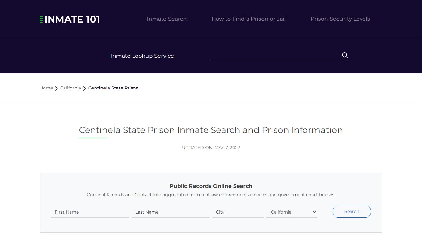 Centinela State Prison Inmate Search, Visitation, Phone no ...